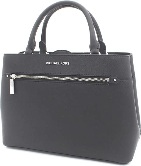 Michael Kors Hailee Medium Convertible Satchel (Black/Silver 